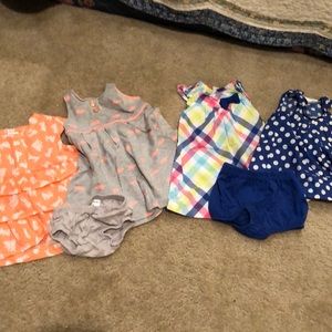 4 mix and match carters 6m outfits girl
